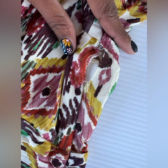 ZARA Ikat Print Puff Sleeve Crop Top - Size M NWT - Picture 12 of 12